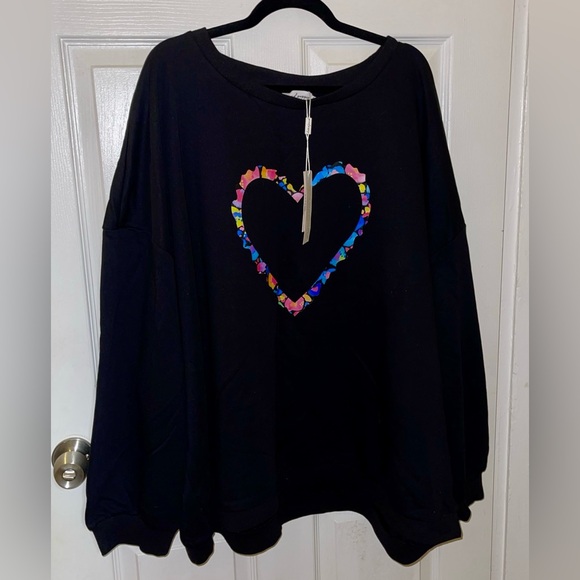 NWT Proud Poppy Adore Rainbow Heart Sweatshirt by Kasey Rainbow AU 28 US 24 - Picture 6 of 10